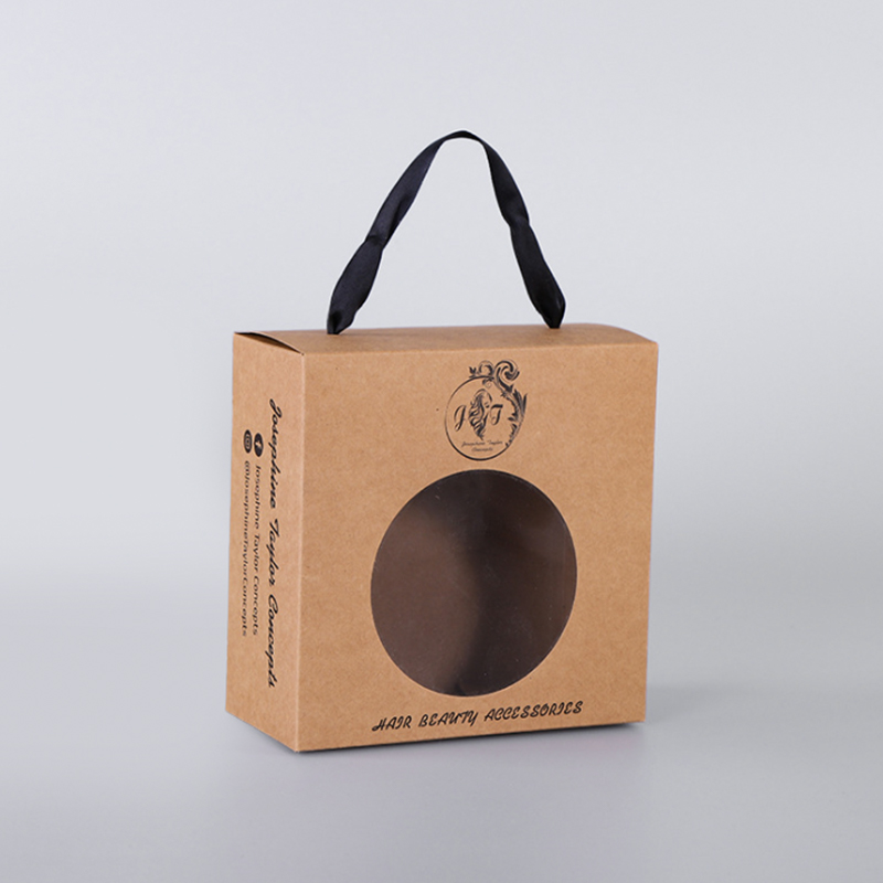 Brown kraft paper favor donum pixides cum manubrio