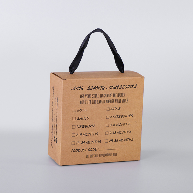 Brown kraft paper favor donum pixides cum manubrio