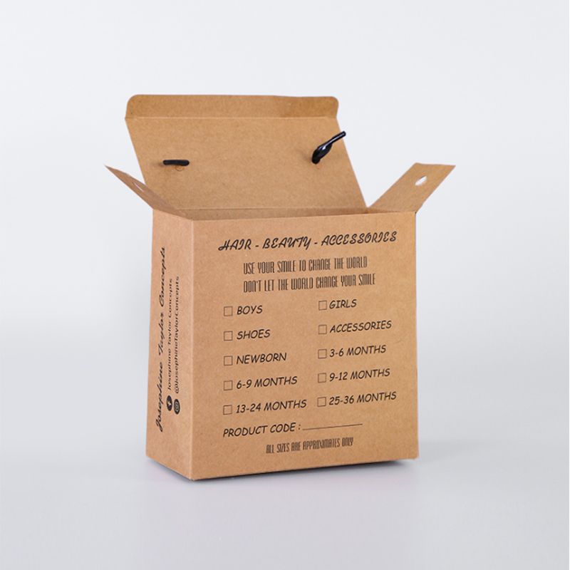 Brown kraft paper favor donum pixides cum manubrio