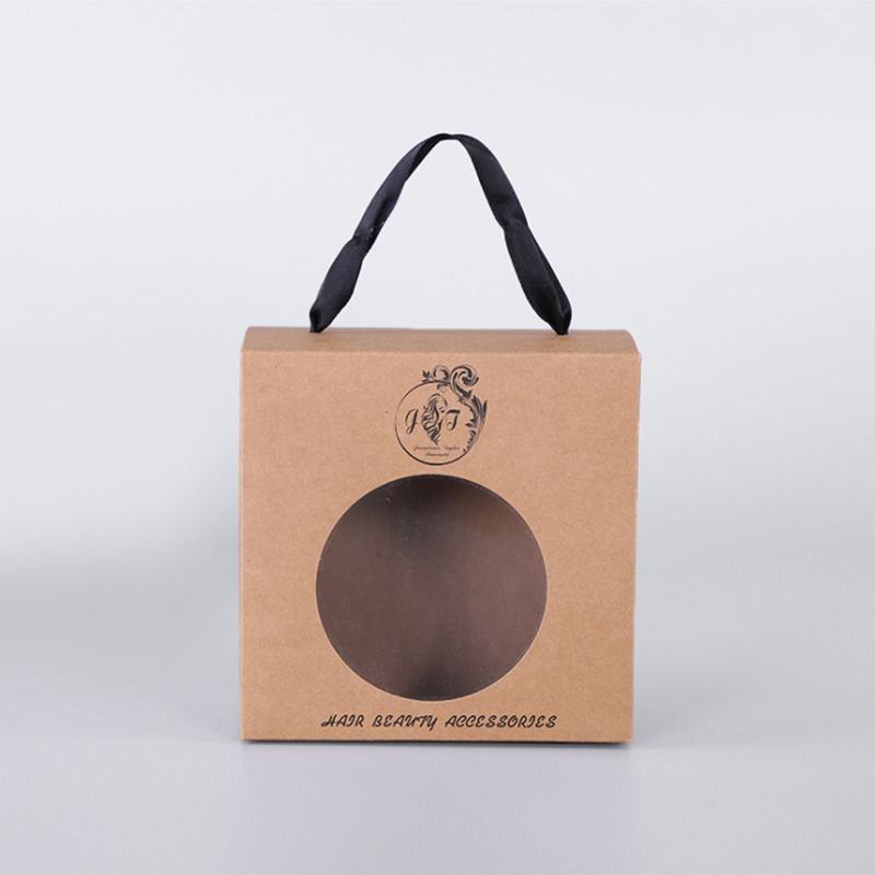 Brown kraft paper favor donum pixides cum manubrio